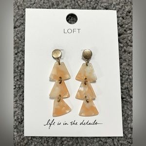 LOFT Gold & Peach resin dangle earrings